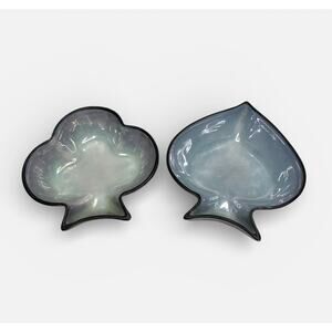 Vintage Noritake Lusterware Trinket Dish Set Japan Clover & Leaf Mini Bowls